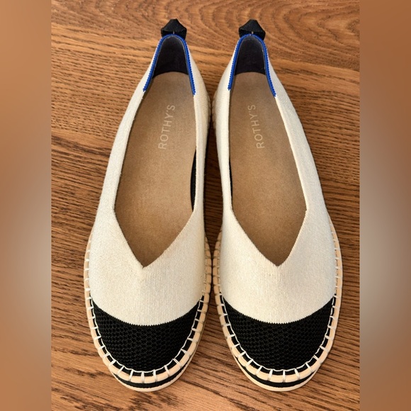 Rothy's Black and Cream Flats Size 10 - Picture 4 of 16